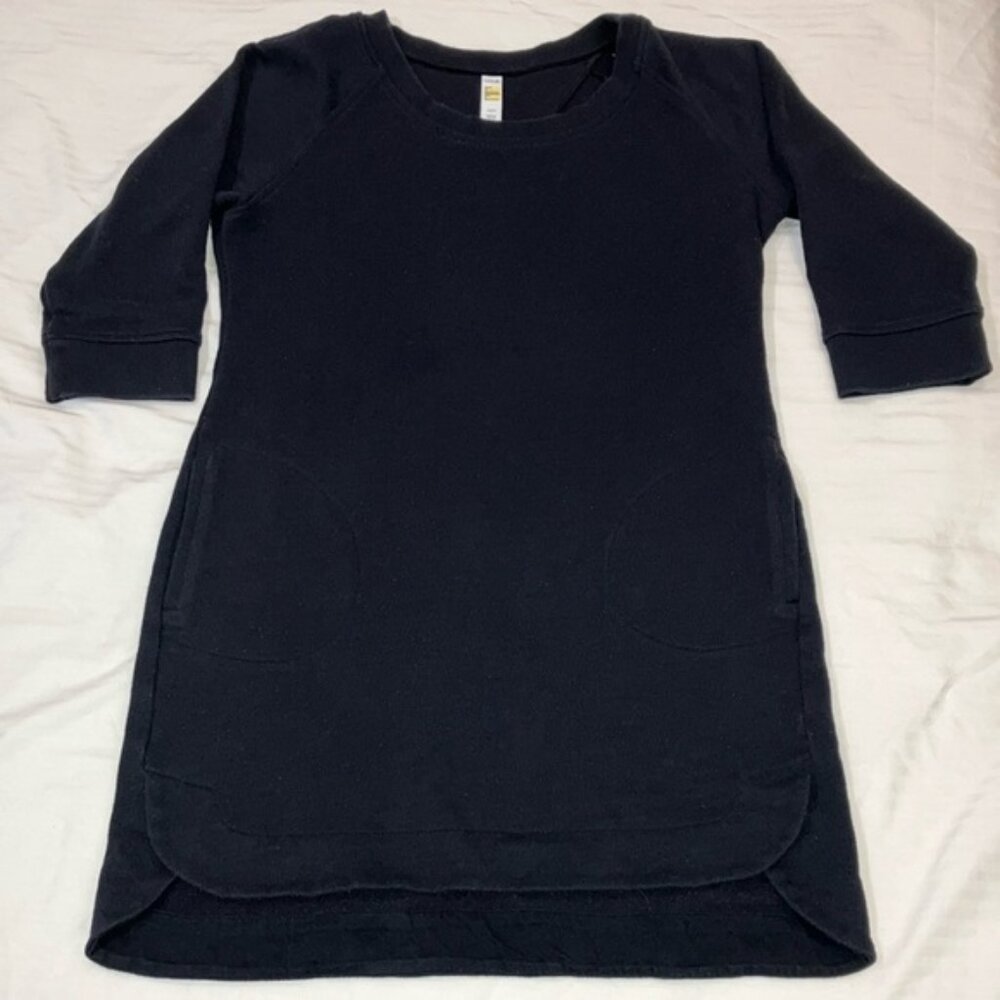 Lolé medium 3 4 length sleeve Black sweatshirt dress